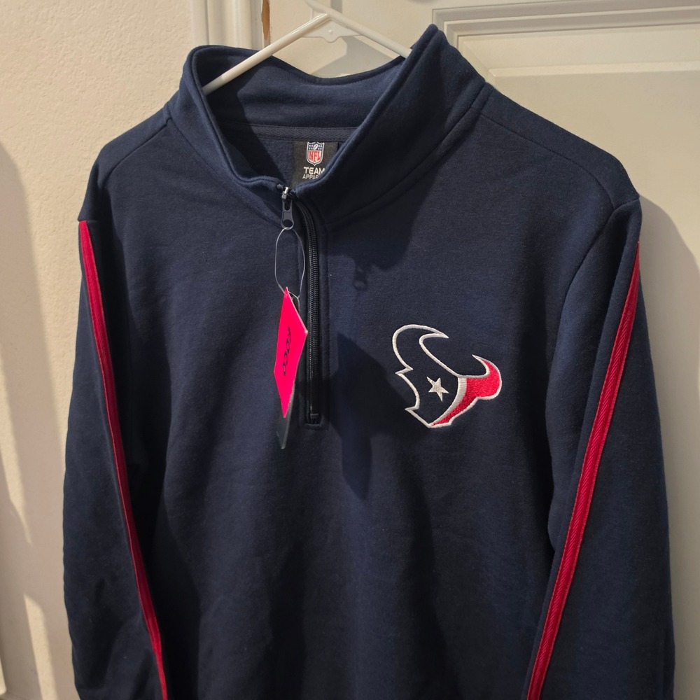 NFL Houston Texans FOCO Mens Small Navy Blue Quarter Zip Fleece Pullover NEW
